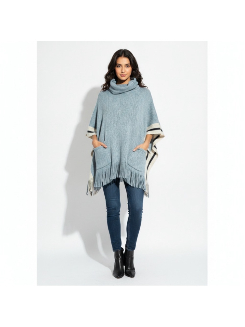 Steve Madden Poncho Fringed One Size